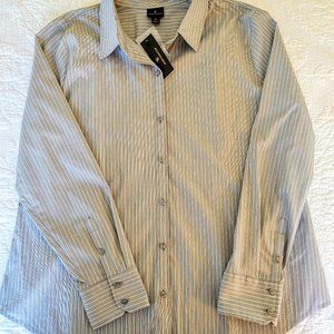 Gray & White Pinstripe Dress Shirt